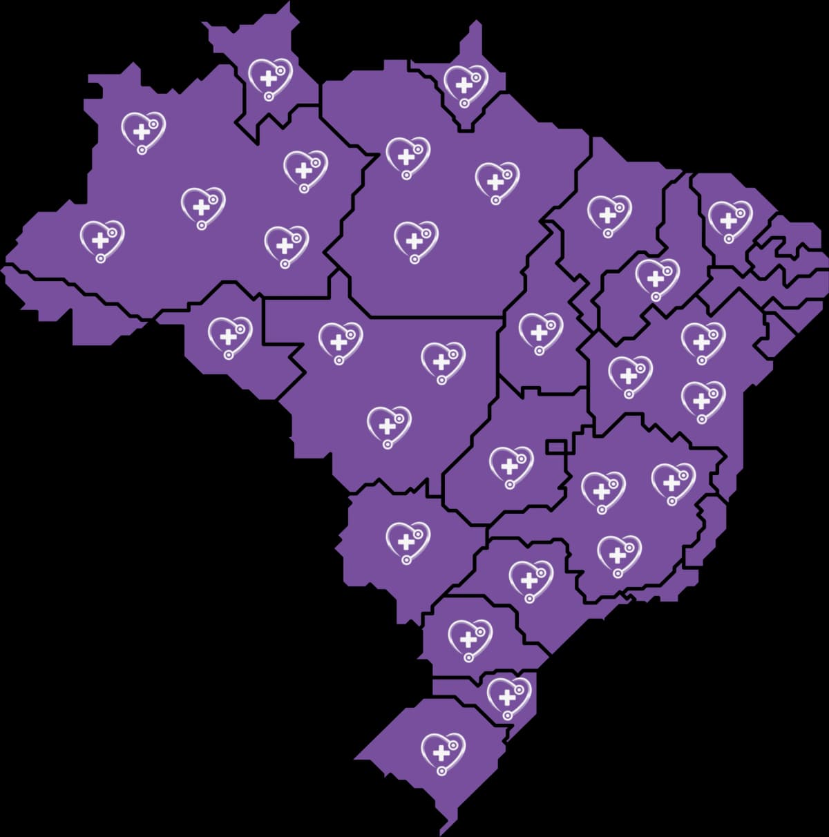 Mapa de atendimento Pratimed - Psicólogos online em Santo André