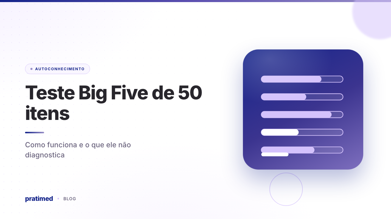 Teste Big Five de 50 itens: como funciona e o que ele não diagnostica